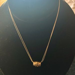 Sterling Silver and 18k connected Rose necklace